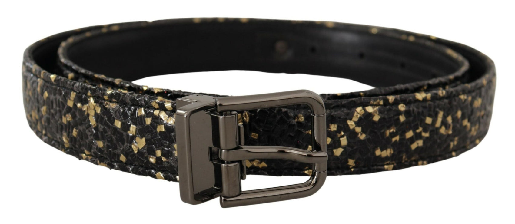 Elegante cintura in pelle italiana con dettaglio corona