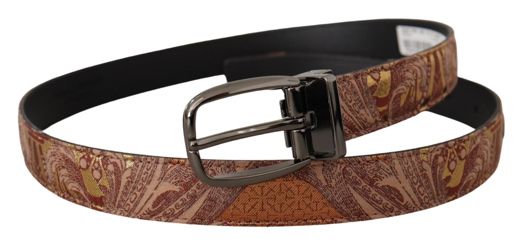 Cintura con firma in pelle multicolore