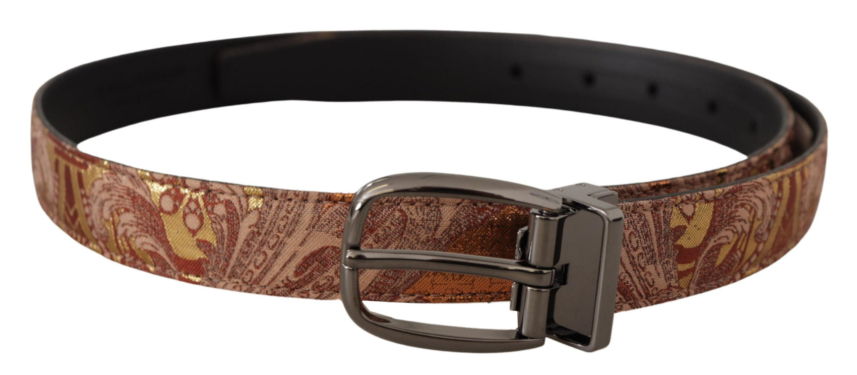 Cintura con firma in pelle multicolore
