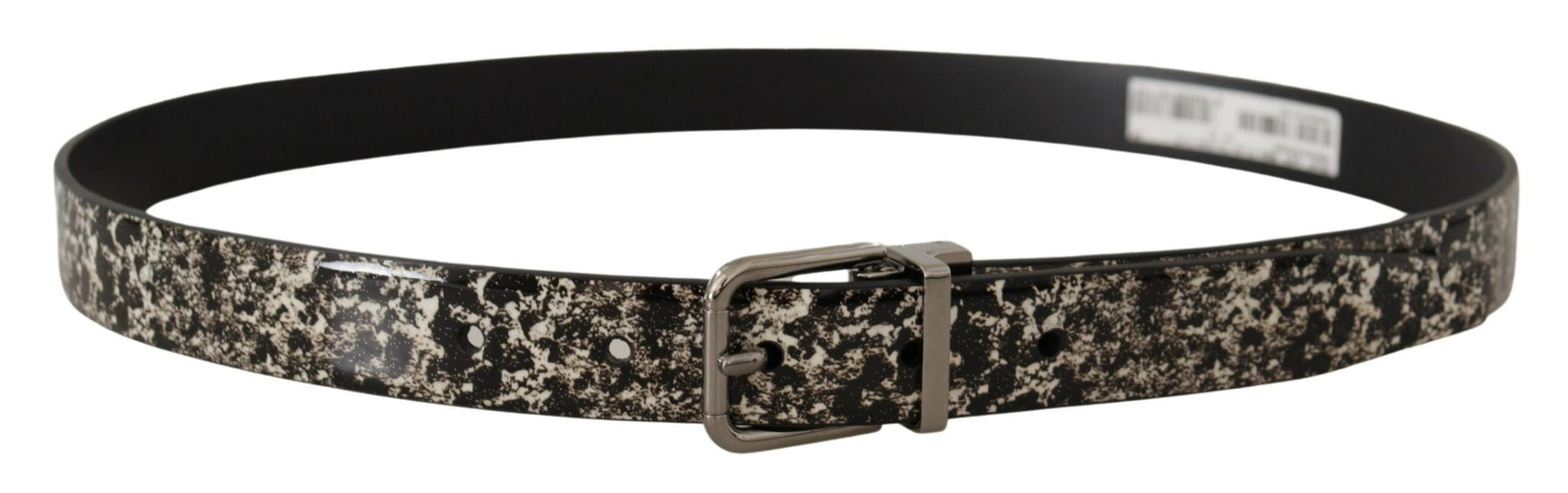 Cintura in pelle con stampa marmo nero elegante