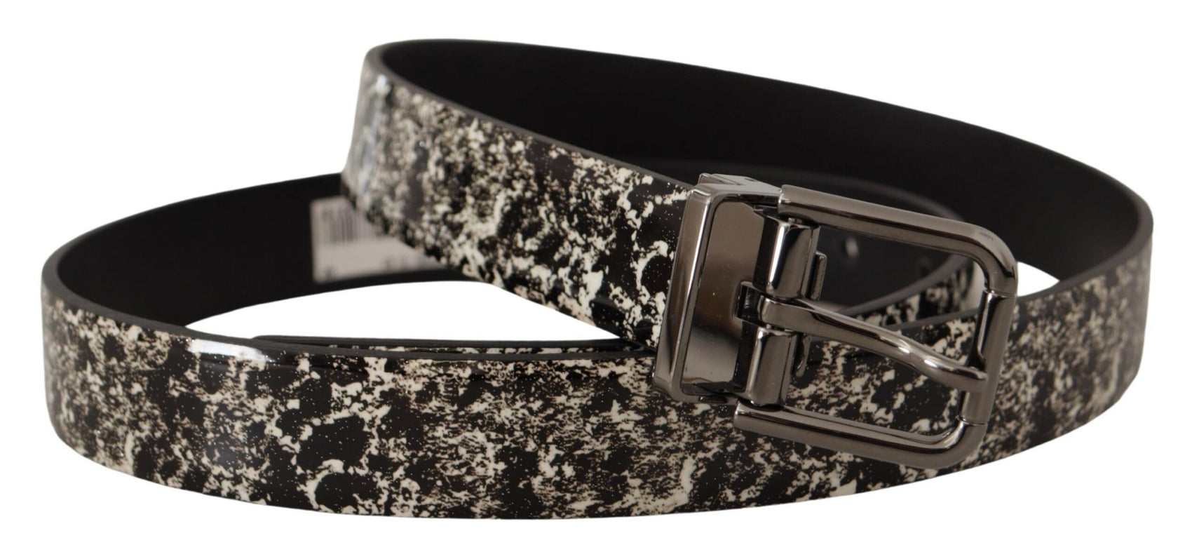 Cintura in pelle con stampa marmo elegante