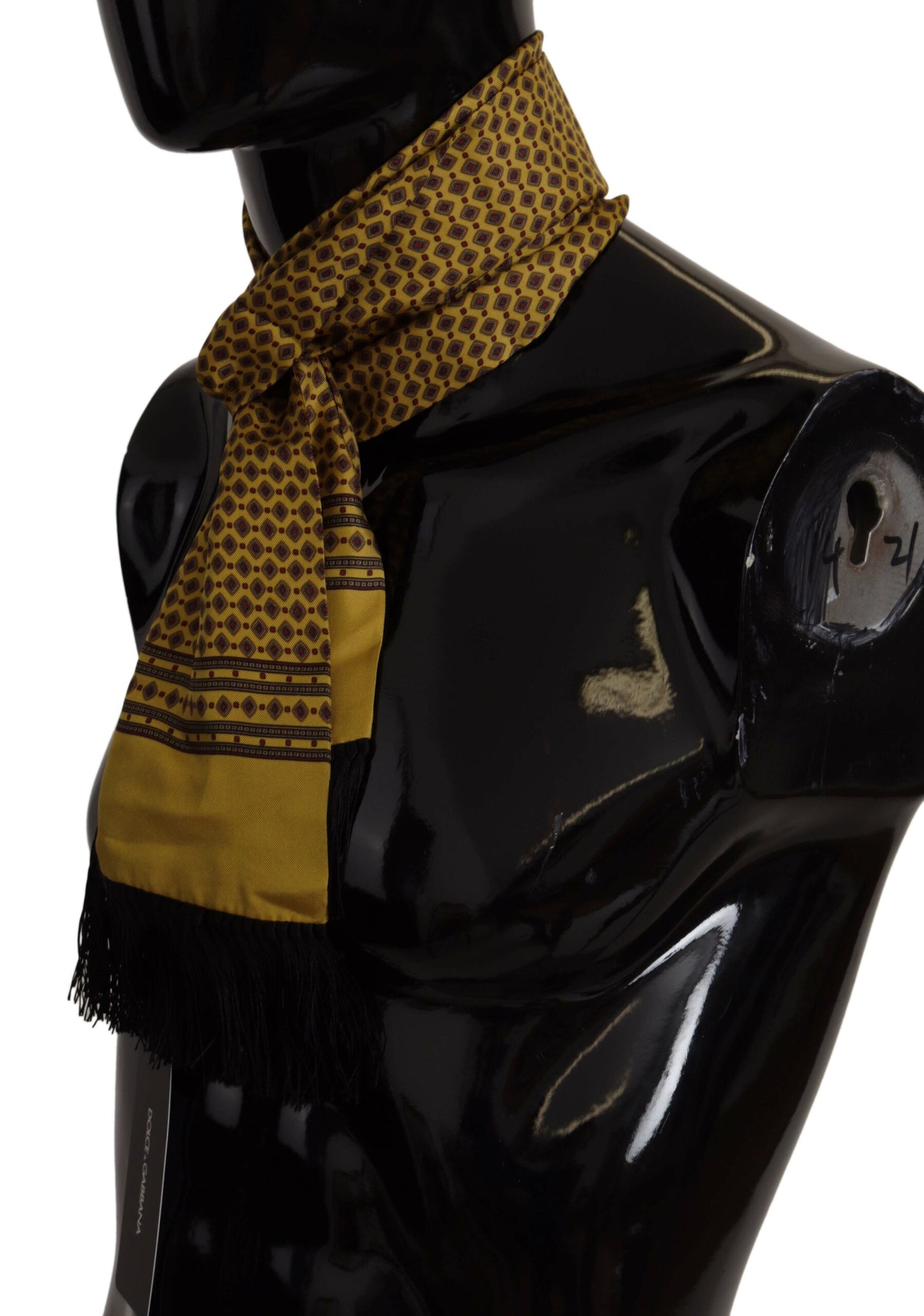Elegante sciarpa da uomo in seta gialla