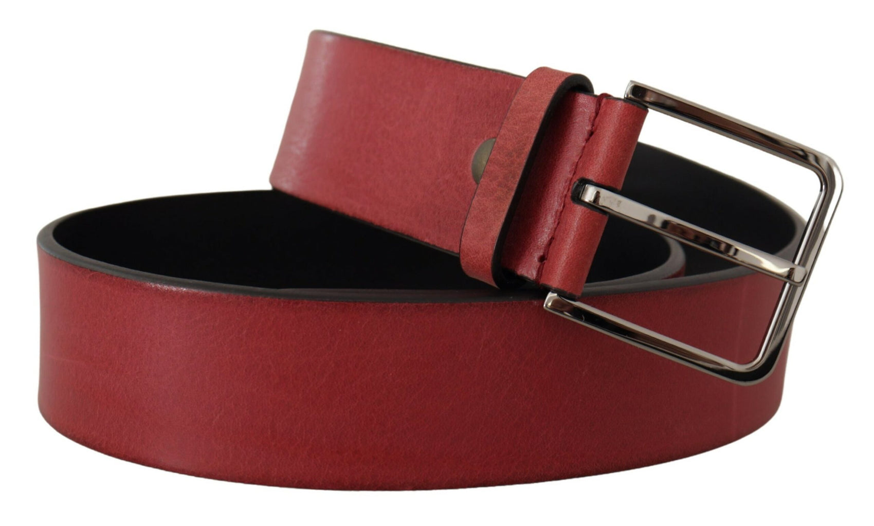 Elegante cintura in pelle grosgrain con fibbia argentata