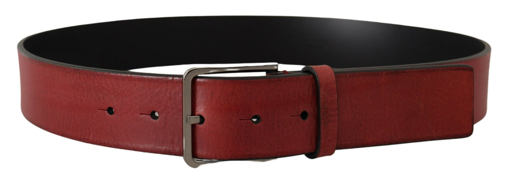 Elegante cintura in pelle grosgrain con fibbia argentata