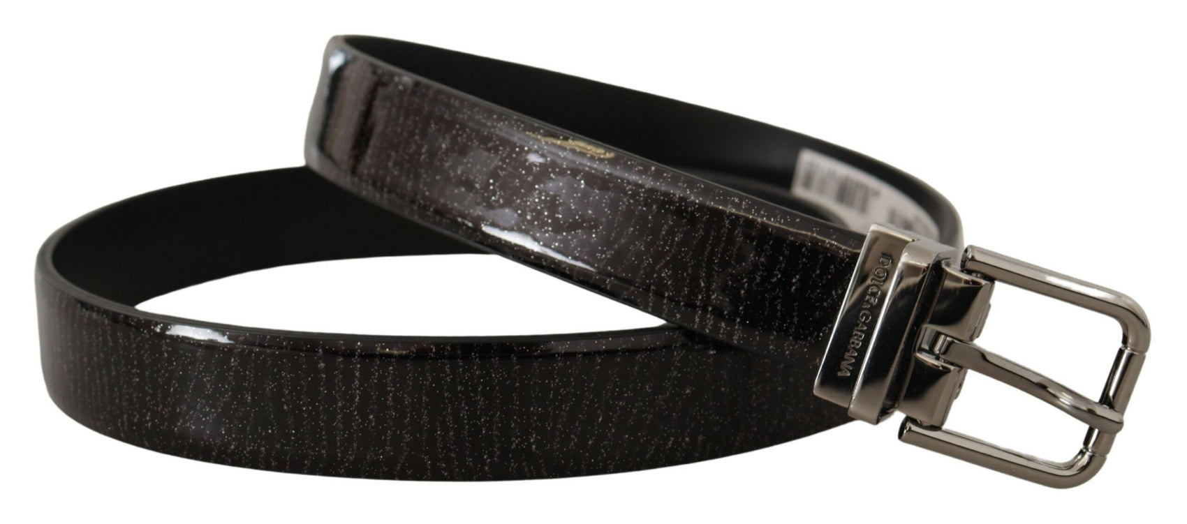 Elegante cintura in pelle nera con fibbia argentata