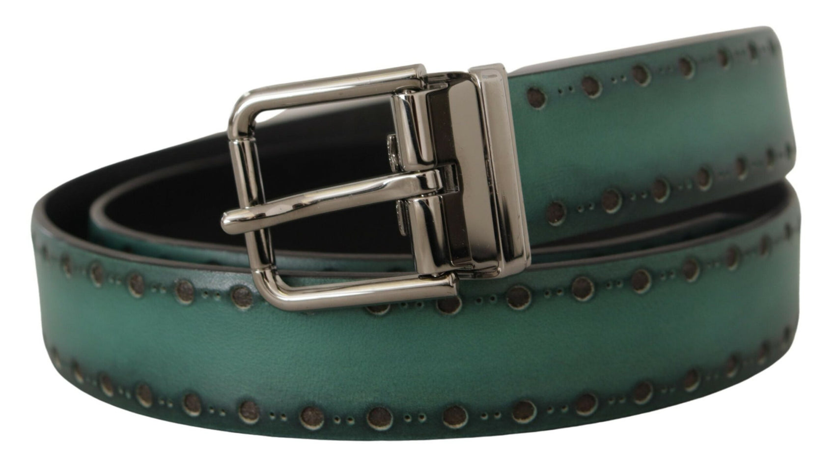 Elegante cintura in pelle con fibbia color argento