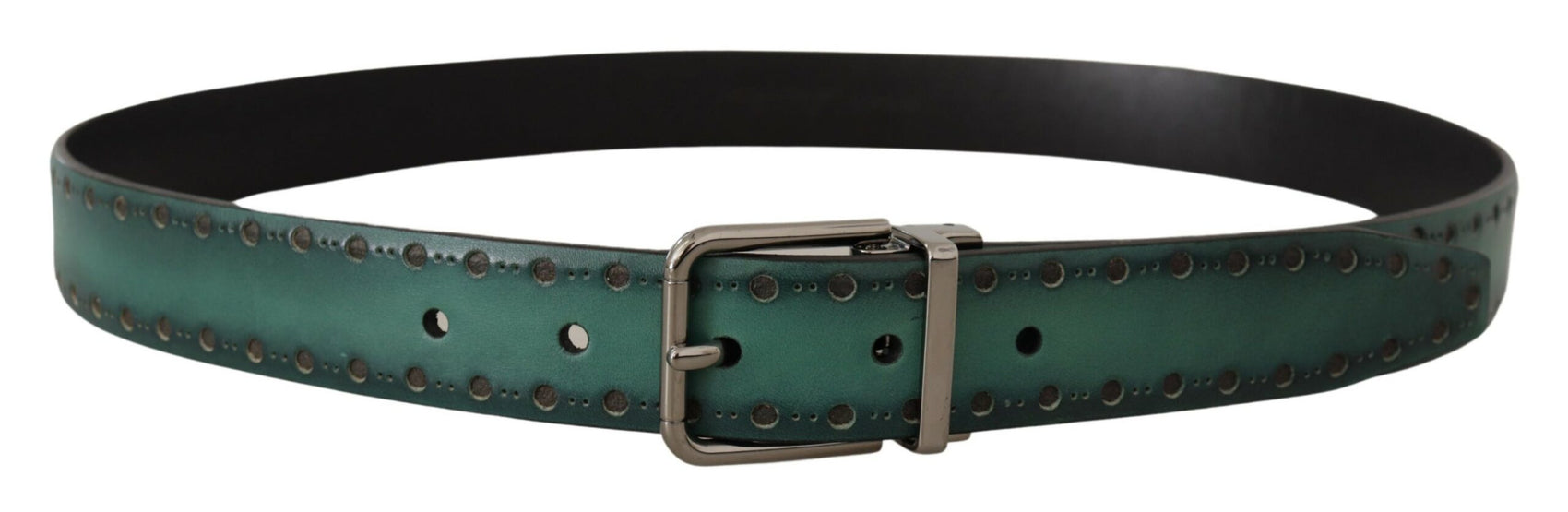 Elegante cintura in pelle con fibbia color argento