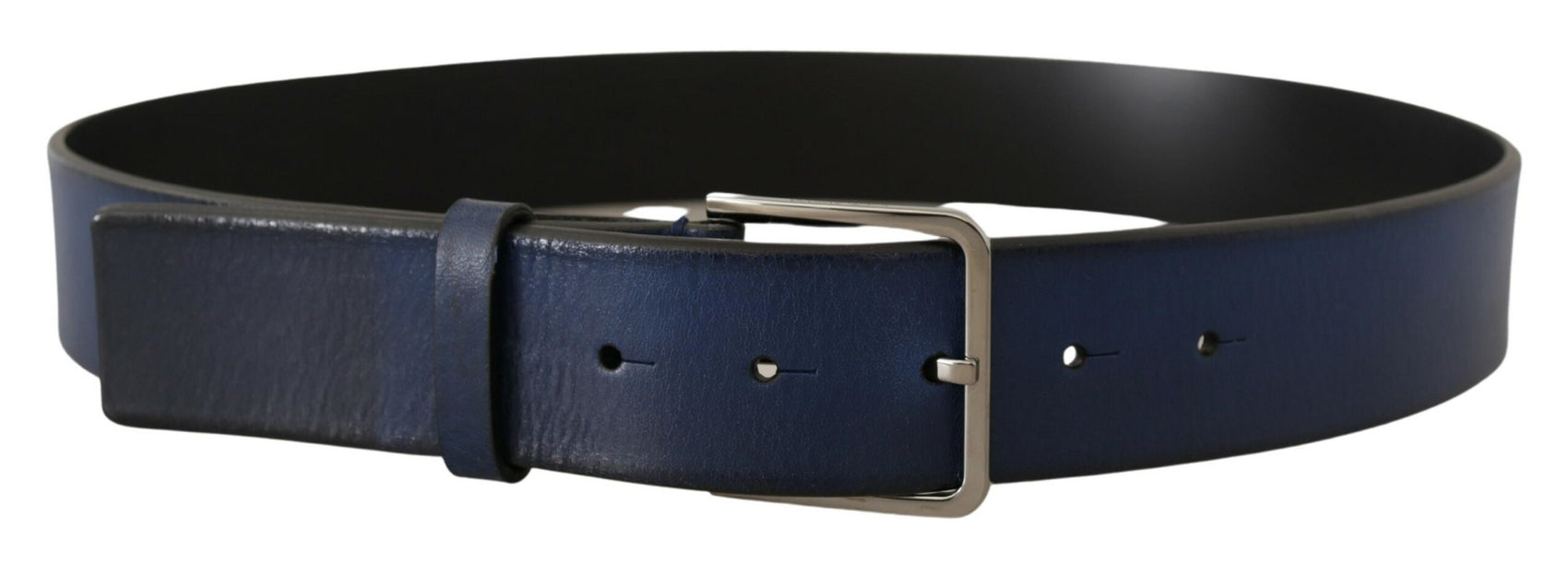 Elegante cintura in pelle italiana blu
