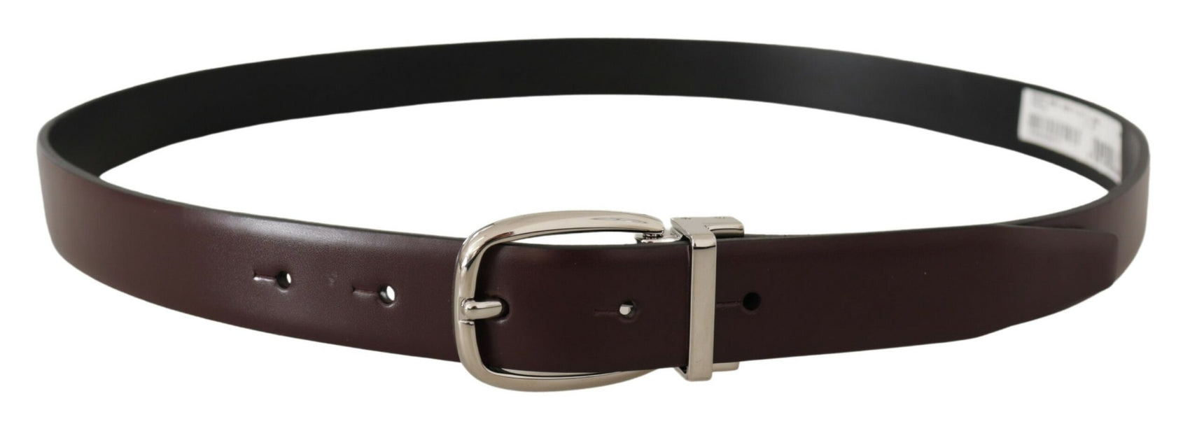 Elegante cintura in pelle con fibbia in metallo argentato
