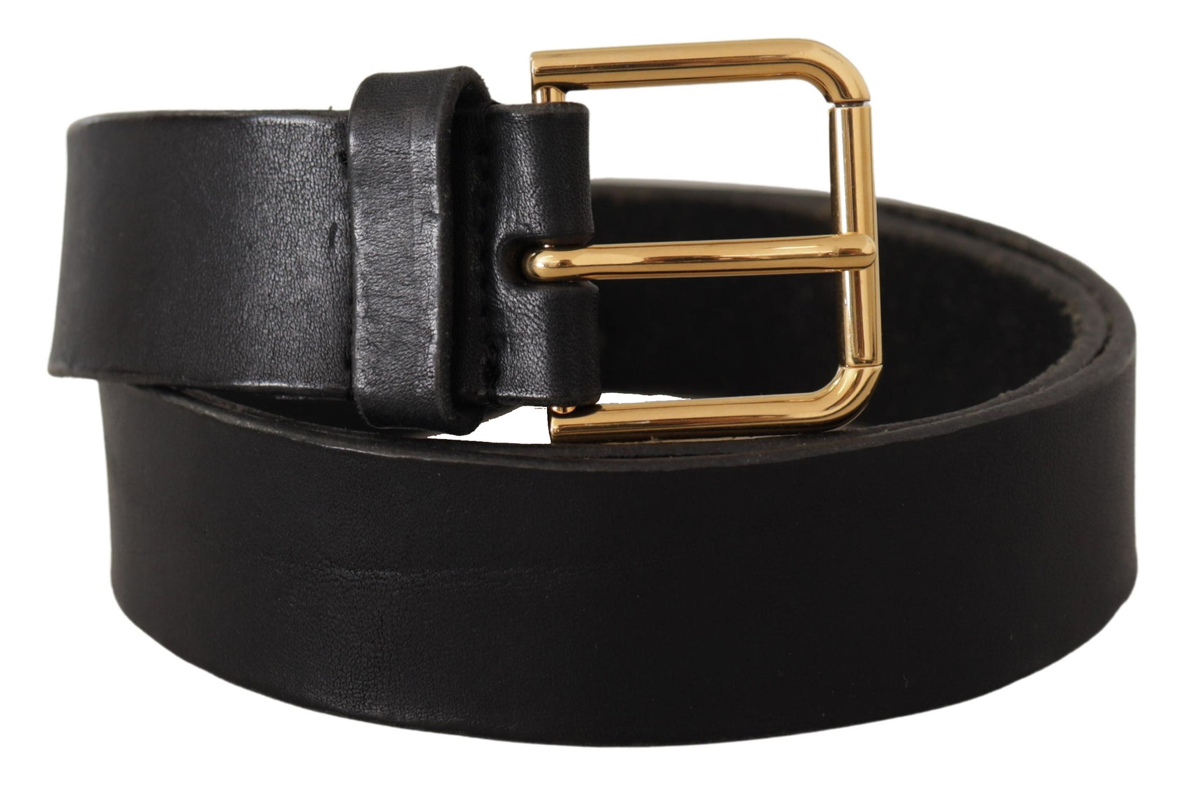 Elegante cintura in pelle nera con fibbia in metallo