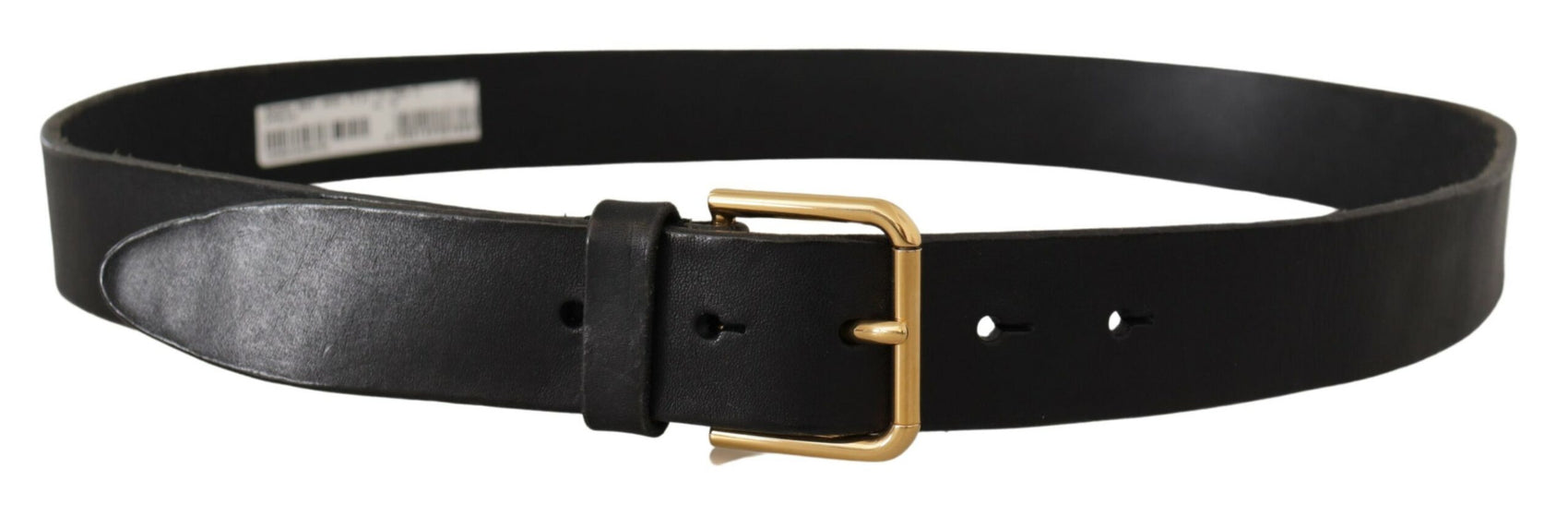 Elegante cintura in pelle nera con fibbia in metallo