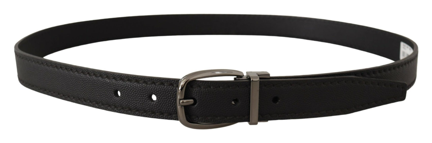 Elegante cintura in pelle nera con fibbia in metallo