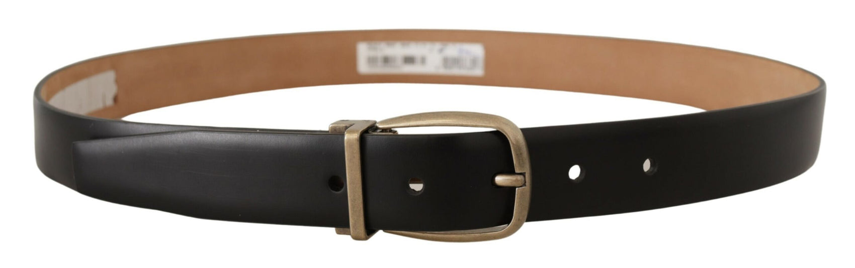 Elegante cintura in pelle nera con fibbia in metallo