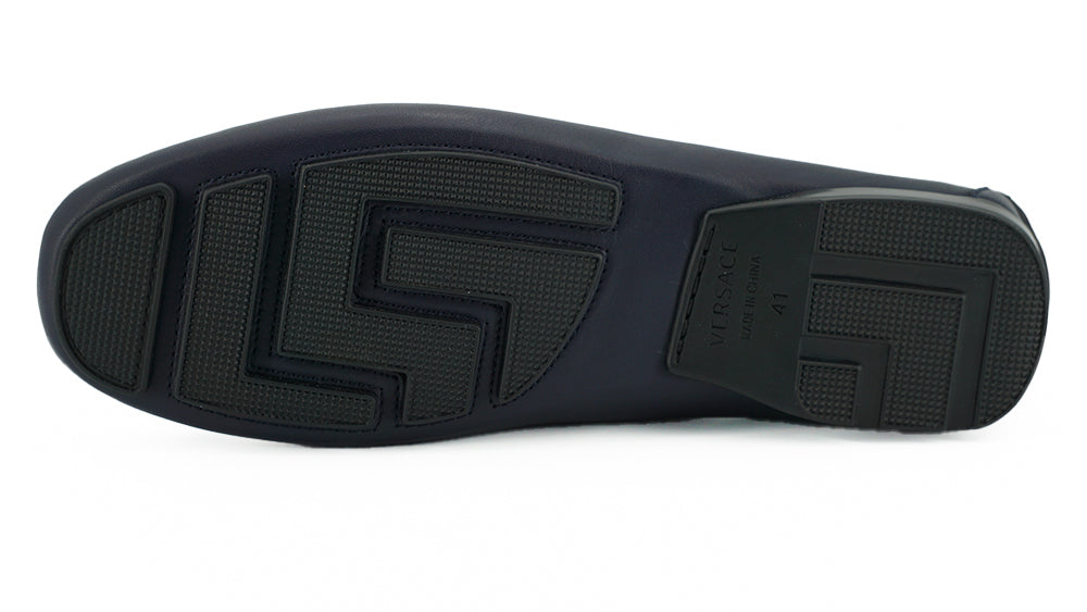 Elegante Loafer aus marineblauem Kalbsleder