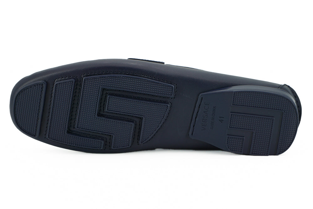 Elegante Loafer aus marineblauem Kalbsleder