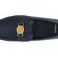 Elegant Navy Blue Calf Leather Loafers