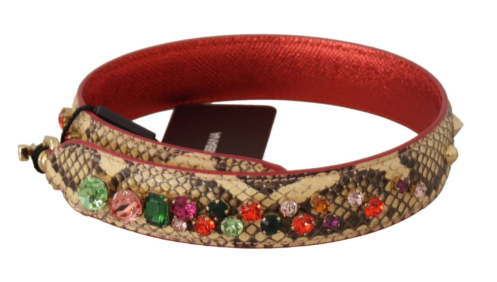 Eleganter Taschengurt aus beigefarbenem Pythonleder