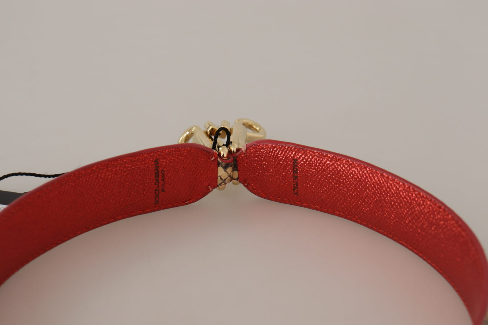 Eleganter Taschengurt aus beigefarbenem Pythonleder