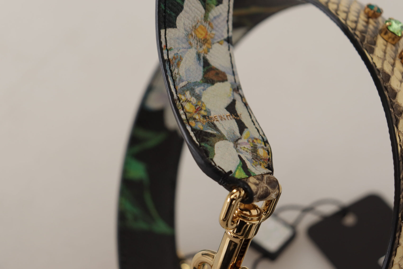 Eleganter Schultergurt aus beigefarbenem Pythonleder