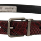 Elegant Red Exotic Leather Belt