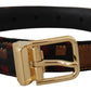 Multicolor Leather Belt with Gold Buckle