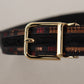 Multicolor Leather Belt with Gold Buckle