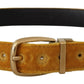 Elegant Velvet Gold Buckle Women's Belt