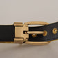 Elegant Velvet Gold Buckle Women's Belt