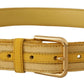 Elegant Velvet Designer Gold-Buckled Belt