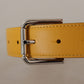 Elegant Leather Belt in Sunshine Yellow