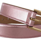 Elegant Metallic Pink Leather Belt