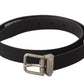 Elegant Black Canvas & Leather Belt