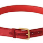 Elegant Red Suede Designer Belt