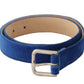 Elegant Velvet Metal-Logo Belt