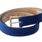 Elegant Velvet Metal-Logo Belt