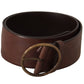 Elegant Leather Belt with Engraved Buckle