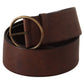 Elegant Leather Belt with Engraved Buckle