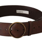 Elegant Leather Belt with Engraved Buckle