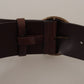 Elegant Leather Belt with Engraved Buckle