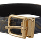 Elegant Navy Blue Leather Belt