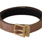 Chic Rose Pink Leather Belt with Logo Buckle