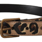 Elegant Leather Engraved Buckle Belt