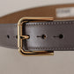 Elegant Engraved Buckle Leather Belt