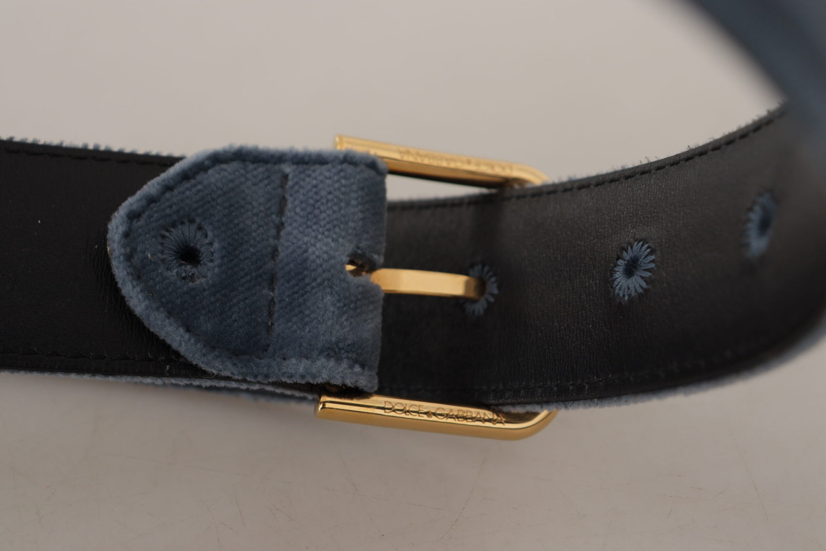 Eleganter Designer-Gürtel aus marineblauem Samt