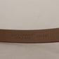 Chic Suede Belt with Logo Engraved Buckle