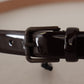 Elegant Black Leather Logo Buckle Belt