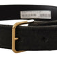 Elegant Velvet Belt with Engraved Buckle