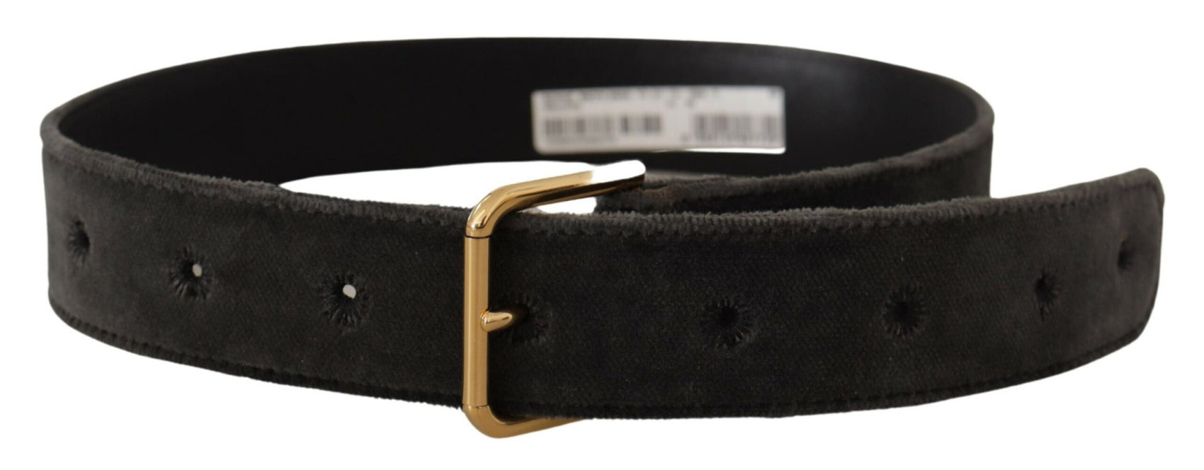 Eleganter Samtgürtel mit gravierter Schnalle