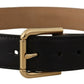 Elegant Leather Belt with Logo Buckle