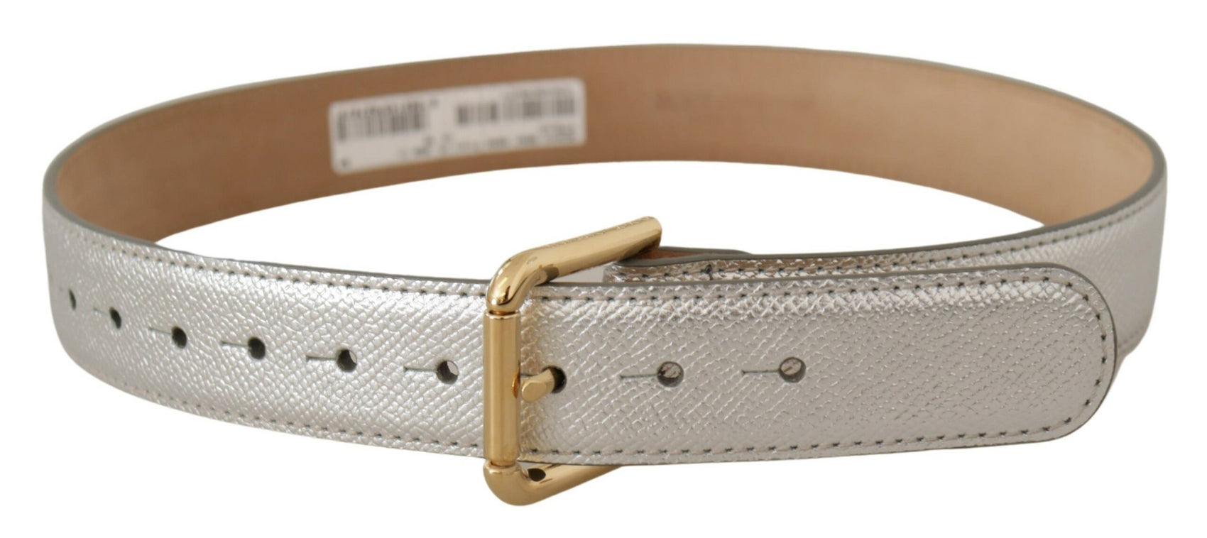 Eleganter silberner Ledergürtel mit gravierter Schnalle